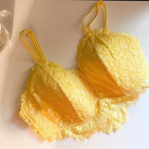 Yellow lace bralette